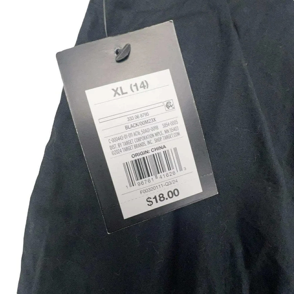 Art Class Girls Black Twill Cargo Pants Adjustable Waist XL Utility Trousers NEW